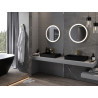 Mexen Esso Miroir de salle de bains éclairé, rond, 60 cm, LED 6000K, antibuée, cadre doré brossé - 9825-060-060-611-50