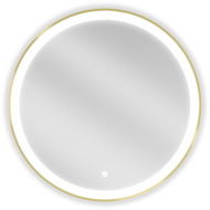 Mexen Esso miroir de salle de bain éclairé, rond 70 cm, LED 6000K, anti-buée, cadre doré - 9825-070-070-611-50