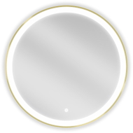 Mexen Esso miroir de salle de bain éclairé, rond 70 cm, LED 6000K, antibuée, cadre doré - 9825-070-070-611-50