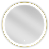 Mexen Esso miroir de salle de bain rétroéclairé, rond 70 cm, LED 6000K, antibuée, cadre doré - 9825-070-070-611-50