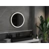 Mexen Esso miroir de salle de bain rétroéclairé, rond 70 cm, LED 6000K, antibuée, cadre doré - 9825-070-070-611-50