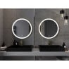 Mexen Esso miroir de salle de bain rétroéclairé, rond 70 cm, LED 6000K, antibuée, cadre doré - 9825-070-070-611-50