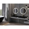 Mexen Esso miroir de salle de bain rétroéclairé, rond 70 cm, LED 6000K, antibuée, cadre doré - 9825-070-070-611-50
