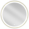 Mexen Esso miroir de salle de bain éclairé, rond 80 cm, LED 6000K, anti-buée, cadre doré - 9825-080-080-611-50