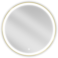 Mexen Esso miroir de salle de bain éclairé, rond 80 cm, LED 6000K, anti-buée, cadre doré - 9825-080-080-611-50