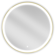 Mexen Esso miroir de salle de bains éclairé, rond 80 cm, LED 6000K, antibuée, cadre doré - 9825-080-080-611-50