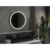 Mexen Esso miroir de salle de bains éclairé, rond 80 cm, LED 6000K, antibuée, cadre doré - 9825-080-080-611-50