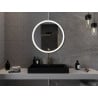 Mexen Esso miroir de salle de bains éclairé, rond 80 cm, LED 6000K, antibuée, cadre doré - 9825-080-080-611-50
