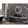 Mexen Esso miroir de salle de bains éclairé, rond 80 cm, LED 6000K, antibuée, cadre doré - 9825-080-080-611-50