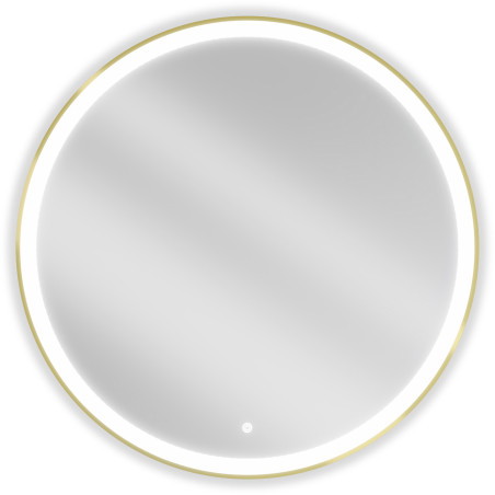 Mexen Esso miroir de salle de bains rétroéclairé rond, 90 cm, LED 6000 K, antibuée, cadre doré brossé