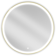Mexen Esso miroir de salle de bain éclairé, rond 90 cm, LED 6000K, anti-buée, cadre doré - 9825-090-090-611-50