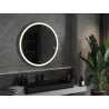 Mexen Esso miroir de salle de bain éclairé, rond 90 cm, LED 6000K, anti-buée, cadre doré - 9825-090-090-611-50