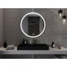 Mexen Esso miroir de salle de bain éclairé, rond 90 cm, LED 6000K, anti-buée, cadre doré - 9825-090-090-611-50
