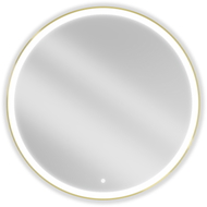 Mexen Esso miroir de salle de bain avec éclairage, rond 100 cm, LED 6000K, antibuée, cadre doré - 9825-100-100-611-50