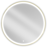 Mexen Esso miroir de salle de bain éclairé, rond 100 cm, LED 6000K, anti-buée, cadre doré - 9825-100-100-611-50