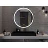 Mexen Esso miroir de salle de bain éclairé, rond 100 cm, LED 6000K, anti-buée, cadre doré - 9825-100-100-611-50