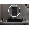 Mexen Esso miroir de salle de bain éclairé, rond 100 cm, LED 6000K, antibuée, cadre doré - 9825-100-100-611-50