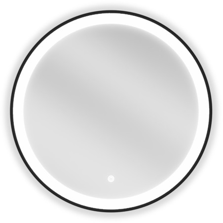 Mexen Esso miroir de salle de bain éclairé, rond 60 cm, LED 6000K, antibuée, cadre noir - 9825-060-060-611-70