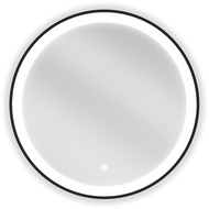 Mexen Esso miroir de salle de bain éclairé, rond 60 cm, LED 6000K, anti-buée, cadre noir - 9825-060-060-611-70