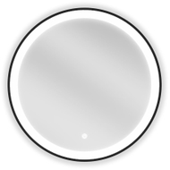 Mexen Esso miroir de salle de bain éclairé, rond 60 cm, LED 6000K, antibuée, cadre noir - 9825-060-060-611-70
