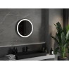 Mexen Esso miroir de salle de bain éclairé, rond 60 cm, LED 6000K, antibuée, cadre noir - 9825-060-060-611-70