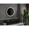 Mexen Esso miroir de salle de bain éclairé, rond 70 cm, LED 6000K, anti-buée, cadre noir - 9825-070-070-611-70