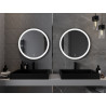 Mexen Esso miroir de salle de bain éclairé, rond 70 cm, LED 6000K, anti-buée, cadre noir - 9825-070-070-611-70