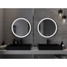 Mexen Esso miroir de salle de bain éclairé, rond 70 cm, LED 6000K, antibuée, cadre noir - 9825-070-070-611-70