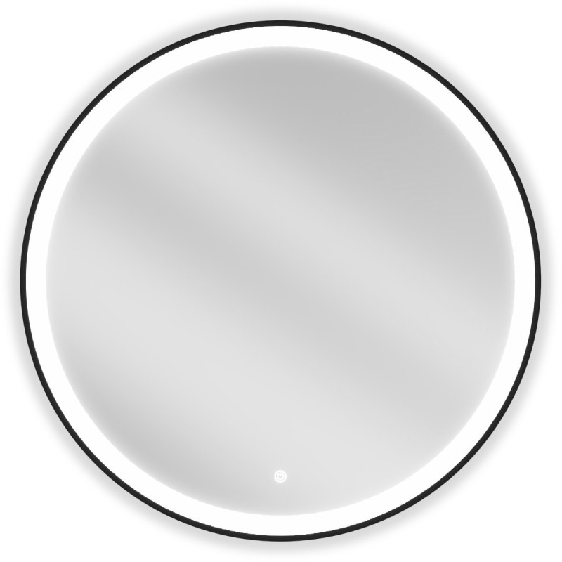 Mexen Esso miroir de salle de bain éclairé, rond 80 cm, LED 6000K, antibuée, cadre noir - 9825-080-080-611-70