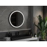 Mexen Esso miroir de salle de bain éclairé, rond 80 cm, LED 6000K, antibuée, cadre noir - 9825-080-080-611-70