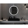 Mexen Esso miroir de salle de bain éclairé, rond 80 cm, LED 6000K, antibuée, cadre noir - 9825-080-080-611-70