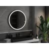 Mexen Esso miroir de salle de bain éclairé, rond 90 cm, LED 6000K, antibuée, cadre noir - 9825-090-090-611-70