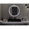 Mexen Esso miroir de salle de bain éclairé, rond 90 cm, LED 6000K, antibuée, cadre noir - 9825-090-090-611-70