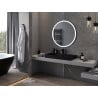 Mexen Esso miroir de salle de bain éclairé, rond 90 cm, LED 6000K, antibuée, cadre noir - 9825-090-090-611-70