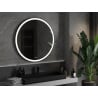 Mexen Esso miroir de salle de bain éclairé, rond 100 cm, LED 6000K, antibuée, cadre noir - 9825-100-100-611-70