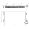 Mexen Flat CVF22 radiateur à panneau 600 x 1400 mm, connexion inférieure, 2215 W, blanc - W622F-060-140-00
