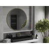 Mexen Loft Miroir de salle de bains rond 100 cm, cadre doré brossé - 9850-100-100-000-50