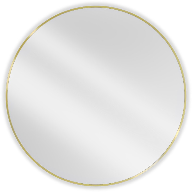 Mexen Loft Miroir de salle de bains rond 100 cm, cadre doré brossé - 9850-100-100-000-50