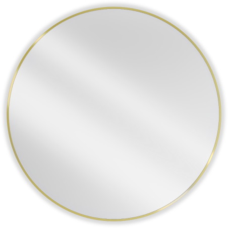 Mexen Loft Miroir de salle de bains rond 100 cm, cadre doré brossé - 9850-100-100-000-50