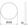 Mexen Loft miroir de salle de bains rond 35 cm, cadre or brossé - 9850-035-035-000-50