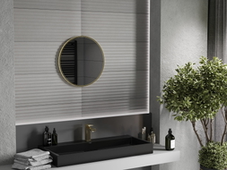 Mexen Loft miroir de salle de bain rond 40 cm, cadre doré - 9850-040-040-000-50