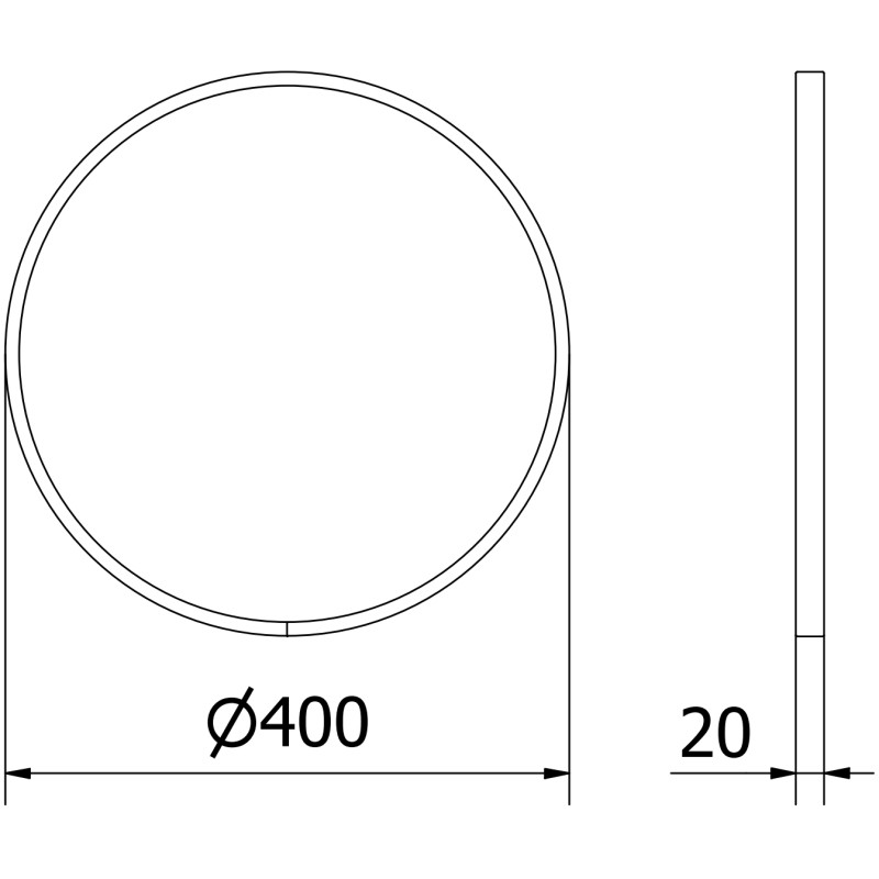 Mexen Loft Miroir de salle de bains rond 40 cm, cadre doré brossé - 9850-040-040-000-50