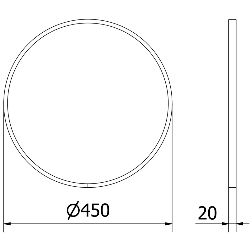 Mexen Loft Miroir de salle de bains rond 45 cm, cadre doré brossé - 9850-045-045-000-50