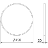 Mexen Loft miroir de salle de bain rond 45 cm, cadre doré - 9850-045-045-000-50