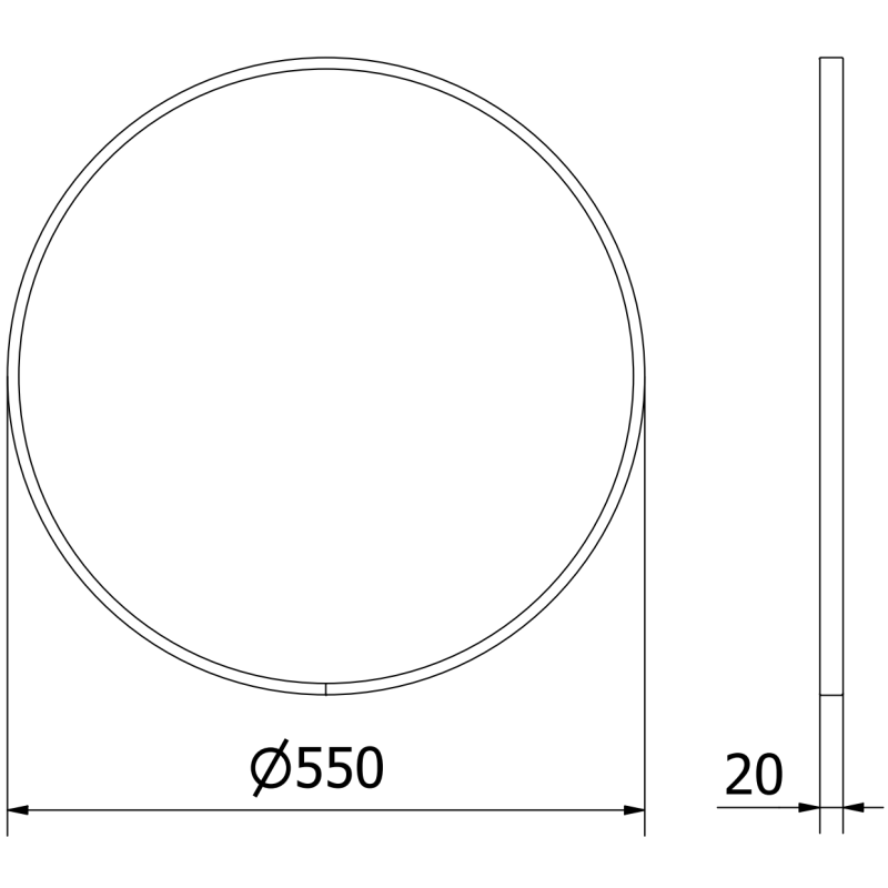 Mexen Loft miroir de salle de bain rond 55 cm, cadre doré - 9850-055-055-000-50