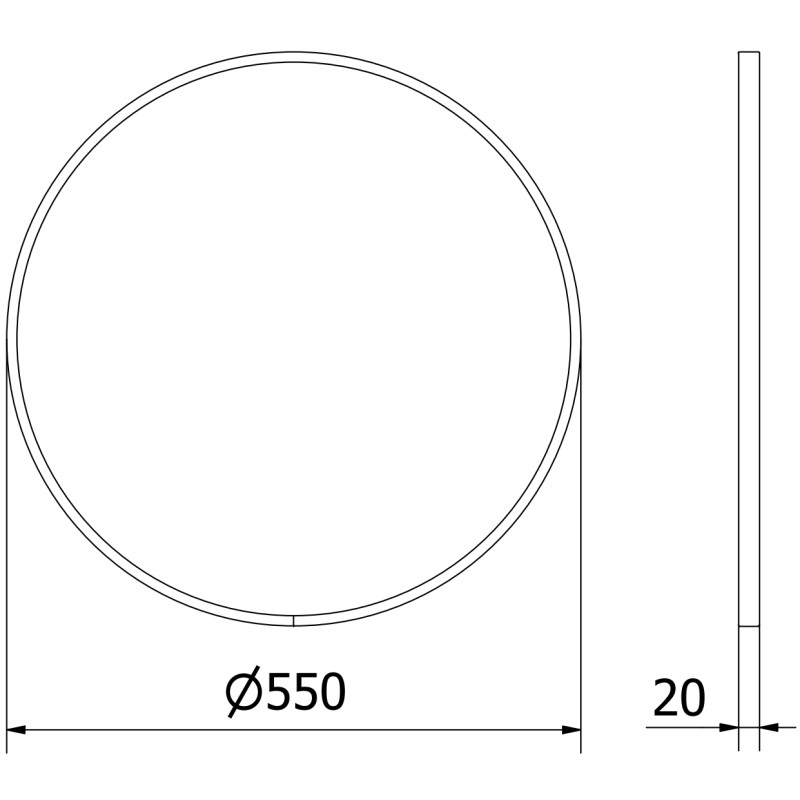 Mexen Loft miroir de salle de bains rond 55 cm, cadre doré brossé - 9850-055-055-000-50