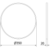 Mexen Loft miroir de salle de bain rond 55 cm, cadre doré - 9850-055-055-000-50