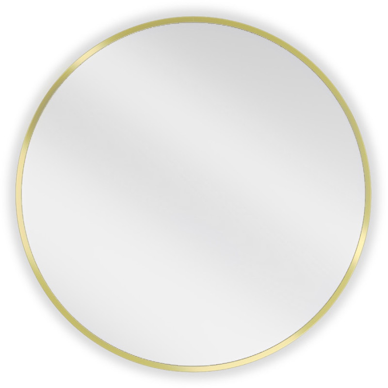 Mexen Loft Miroir de salle de bains rond 60 cm, cadre doré brossé - 9850-060-060-000-50