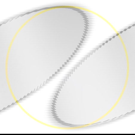 Mexen Loft miroir de salle de bain rond 60 cm, cadre doré - 9850-060-060-000-50