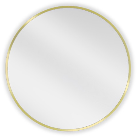 Mexen Loft Miroir de salle de bains rond 60 cm, cadre doré brossé - 9850-060-060-000-50